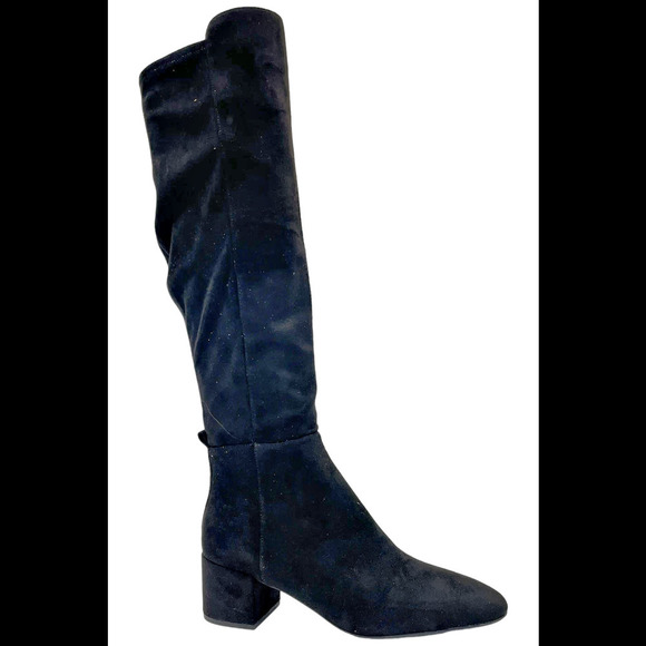 Michael Kors Womens Braden Riding Boots Black Suede - Medium - Picture 1 of 3